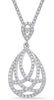 .29CT DIAMOND 14K WHITE GOLD CLASSIC TEAR DROP CRISS CROSS LOVE FLOATING PENDANT