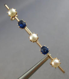 ANTIQUE .50CT AAA SAPPHIRE & SOUTH SEA PEARL 14KT ROSE GOLD BROOCH/PENDANT 28106