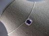 .97CT DIAMOND & AAA AMETHYST 14K WHITE GOLD CUSHION & ROUND SQUARE LOVE NECKLACE