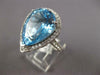 EXTRA LARGE 15.47CT DIAMOND & AAA BLUE TOPAZ 18KT WHITE GOLD 3D ENGAGEMENT RING