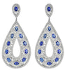 EXTRA LARGE 29.1CT DIAMOND & AAA TANZANITE 18KT WHITE GOLD OVAL & ROUND EARRINGS