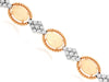 6.33CT DIAMOND & AAA OPAL 14K ROSE GOLD OVAL & ROUND GEOMETRICAL TENNIS BRACELET
