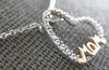 ESTATE .02CT DIAMOND 14KT WHITE & ROSE GOLD 3D OPEN HEART MOM FLOATING PENDANT