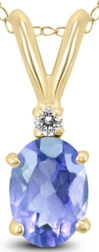.47CT DIAMOND & AAA TANZANITE 14KT YELLOW GOLD 3D OVAL & ROUND CLASSIC PENDANT
