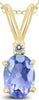 .47CT DIAMOND & AAA TANZANITE 14KT YELLOW GOLD 3D OVAL & ROUND CLASSIC PENDANT