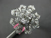 ESTATE LARGE 1.87CT DIAMOND 18K WHITE GOLD ROUND & BAGUETTE STAR FLOWER FUN RING