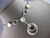 LARGE .48CT DIAMOND 14K WHITE GOLD 3D MATTE & SHINY MULTI CIRCULAR LOVE NECKLACE