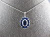 1.65CT DIAMOND & AAA SAPPHIRE 18KT WHITE GOLD FLOWER FILIGREE FLOATING PENDANT