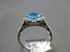 ESTATE 1.45CT DIAMOND & AAA BLUE TOPAZ 14KT WHITE GOLD FLOWER FILIGREE FUN RING