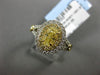 WIDE EGL 1.84CT WHITE & FANCY YELLOW DIAMOND 18K 2TONE GOLD OVAL ENGAGEMENT RING