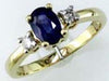 1.12CT DIAMOND & AAA SAPPHIRE 14KT YELLOW GOLD 3D OVAL & ROUND FRIENDSHIP RING