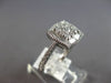 .59CT DIAMOND 14KT WHITE GOLD ROUND & BAGUETTE CLUSTER SQUARE FILIGREE LOVE RING