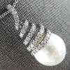 LARGE .45CT DIAMOND & AAA SOUTH SEA PEARL 18K WHITE GOLD MULTI SWIRL FUN PENDANT