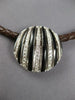 ESTATE LARGE .92CT DIAMOND & BLACK ENAMEL 14KT WHITE GOLD SHELL FLOATING PENDANT