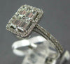 WIDE .83CT DIAMOND 18KT WHITE GOLD ROUND & BAGUETTE RECTANGULAR HALO LOVE RING