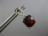 3.72CT DIAMOND & AAA GARNET 14KT WHITE GOLD CUSHION & ROUND FUN HANGING EARRINGS