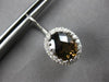 LARGE 4.60CT DIAMOND & AAA SMOKY TOPAZ 14K WHITE GOLD LEVERBACK HANGING EARRINGS
