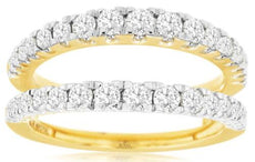 .98CT DIAMOND 14KT YELLOW GOLD ROUND GRADUATING INSERT WEDDING ANNIVERSARY RING