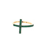ESTATE .25CT AAA EMERALD 18KT YELLOW GOLD 3D ROUND CLASSIC CROSS FUN RING
