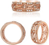 ESTATE .27CT DIAMOND 14KT ROSE GOLD ROUND FILIGREE 3/4 ETERNITY ANNIVERSARY RING