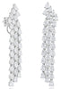 EXTRA LARGE 10.23CT DIAMOND 18K WHITE GOLD PEAR SHAPE MULTI ROW HANGING EARRINGS