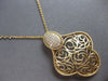 EXTRA LARGE .57CT DIAMOND 14K YELLOW GOLD OPEN FILIGREE OVAL BY THE YARD PENDANT