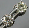 ESTATE .75CT DIAMOND 14KT WHITE GOLD 3D CLASSIC ROUND FOUR PRONG STUD EARRINGS