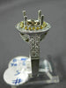 LARGE .71CT WHITE & YELLOW DIAMOND 18K WHITE GOLD 3D SEMI MOUNT ENGAGEMENT RING