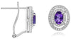 1.11CT DIAMOND & AAA AMETHYST 14KT WHITE GOLD OVAL & ROUND DOUBLE HALO EARRINGS