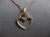 ESTATE .10CT DIAMOND 14KT ROSE GOLD 3D CLASSIC OPEN HEART LOVE FLOATING PENDANT