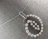 ESTATE LARGE .42CT DIAMOND 18KT WHITE GOLD 3D OVAL SWIRL FUN FLOATING PENDANT