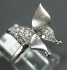 ESTATE .25CT DIAMOND 14KT WHITE GOLD 3D MATTE AND SHINY BUTTERFLY FUN RING