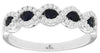 .55CT DIAMOND & AAA SAPPHIRE 14K WHITE GOLD 3D 5 STONE INFINITY ANNIVERSARY RING