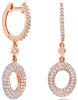 ESTATE 1.15CT DIAMOND 14KT ROSE GOLD ROUND CLASSIC OVAL HUGGIE HANGING EARRINGS