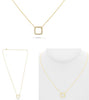 ESTATE .30CT DIAMOND 14KT YELLOW GOLD 3D ROUND CLASSIC OPEN SQUARE LOVE NECKLACE