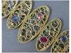 ANTIQUE EXTRA LARGE MULTI COLOR SAPPHIRE 14KT YELLOW GOLD 3D GRADUATING BRACELET