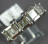 ESTATE 1.0CT DIAMOND 18K WHITE GOLD PRINCESS & BAGUETTE WEDDING ANNIVERSARY RING