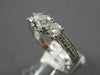 1CT DIAMOND 14KT WHITE GOLD 3 STONE PAST PRESENT FUTURE WEDDING ANNIVERSARY RING