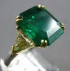 LARGE 7.81CT YELLOW DIAMOND AAA COLOMBIAN EMERALD 18KT YELLOW GOLD PLATINUM RING