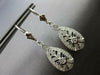 .30CT DIAMOND 14KT WHITE GOLD 3D FILIGREE TEAR DROP FUN HANGING EARRINGS #27495
