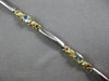 1.37CT DIAMOND & AAA AQUAMARINE 14KT 2 TONE GOLD OVAL & ROUND 3 STONE BRACELET