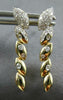 ESTATE .27CT DIAMOND 14KT YELLOW GOLD MULTI LEAF GRADUATING FUN HANGING EARRINGS