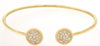 .50CT DIAMOND 14KT YELLOW GOLD 3D ROUND CLUSTER DOUBLE CIRCULAR BANGLE BRACELET