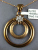 ESTATE .19CT DIAMOND 18KT ROSE GOLD 3D MATTE & SHINY FLOWER CIRCULAR FUN PENDANT
