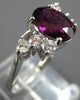 LARGE 2.12CT DIAMOND & AAA RHODOLITE 14K WHITE GOLD OVAL & ROUND ENGAGEMENT RING