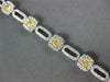 WIDE 5.80CT WHITE & FANCY YELLOW DIAMOND 18KT 2 TONE GOLD SQUARE TENNIS BRACELET