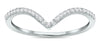 ESTATE .13CT DIAMOND 14KT WHITE GOLD 3D CLASSIC ROUND V SHAPE LOVE RING
