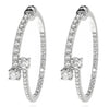 LARGE 2.8CT DIAMOND 18KT WHITE GOLD CRISS CROSS INSIDE OUT HOOP HANGING EARRINGS