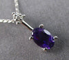 .61CT DIAMOND & AAA AMETHYST 14KT WHITE GOLD OVAL & ROUND FUN FLOATING PENDANT