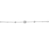 .66CT DIAMOND 18KT WHITE GOLD ROUND & BAGUETTE 4 LEAF CLOVER FLOWER FUN BRACELET
